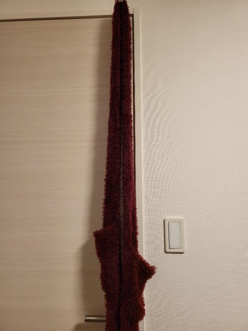 Boa Fur Scarf with Fringe in Burgundy