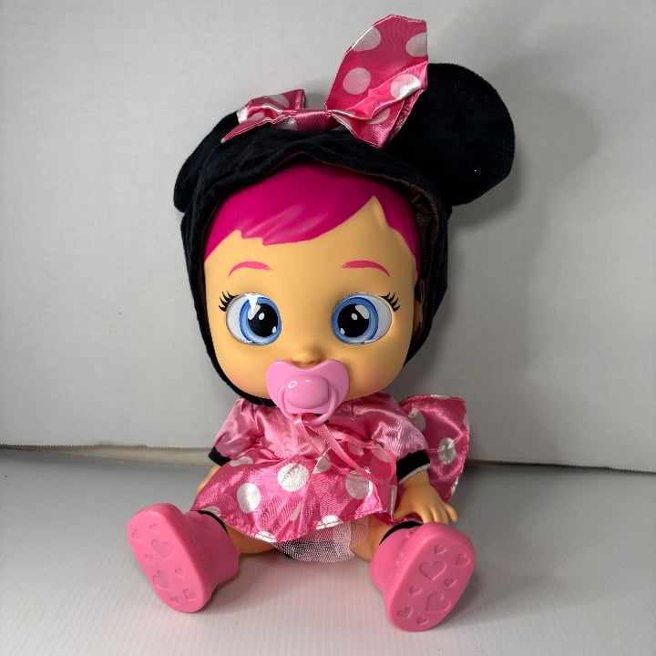 Cry Babies 9 Baby Doll w/ Minnie Mouse Outfit IMC Toys WORKS