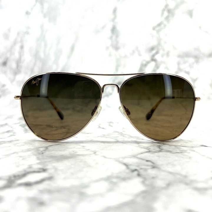 Maui Jim Mavericks Sunglasses MJ264-16 Gold Aviator Frames 61-14-137 Japan
