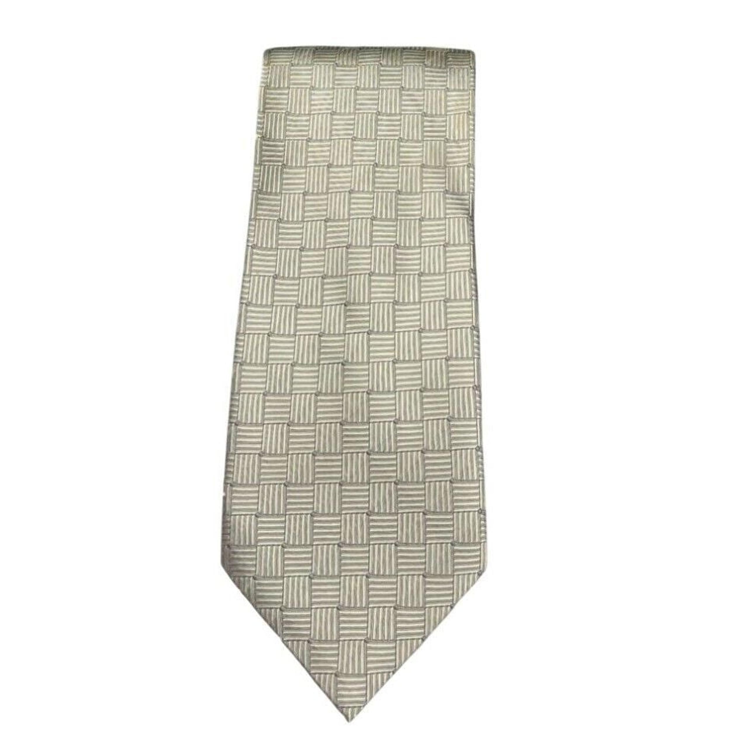 Giorgio Cosani Mens 100% Silk Tie Handmade in Italy Beige Tan Geometric Pattern
