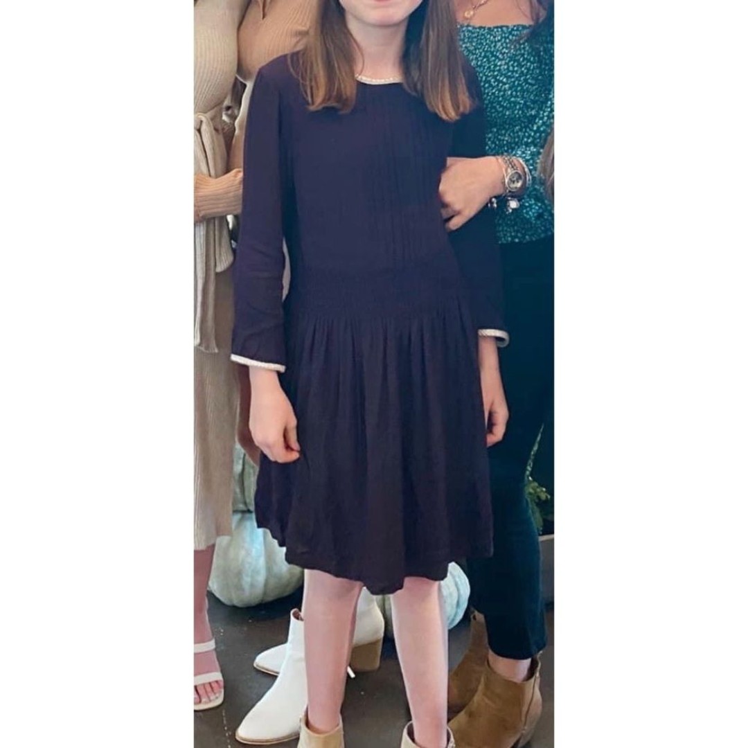 Childrenchic Stay Little Plum Dark Purple Quarter Sleeve Holiday Dress Girls 14