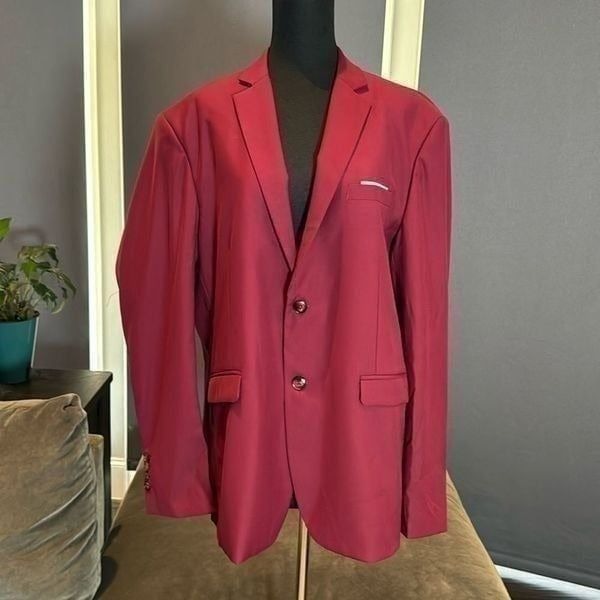 Men’s Slim Fitting Suit Jacket Blazer Two Button Notched Lapels Size 42