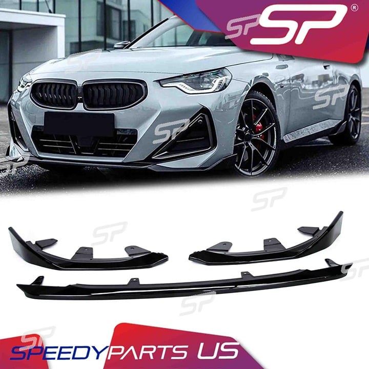 For 2022+ BMW 2 Series G42 Coupe M240i M Sport Front Bumper Spoiler Lip Black