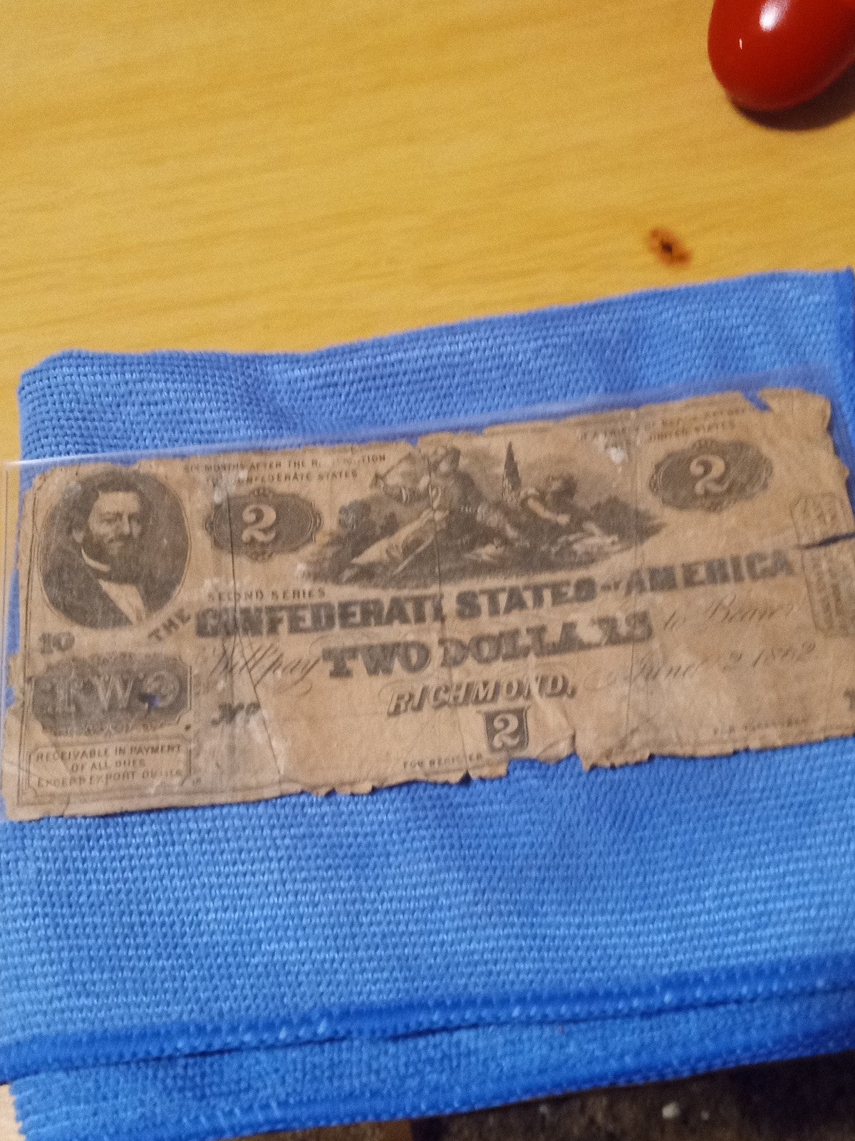 2dollar bill from 1862 first edition of the 2dollar bill
