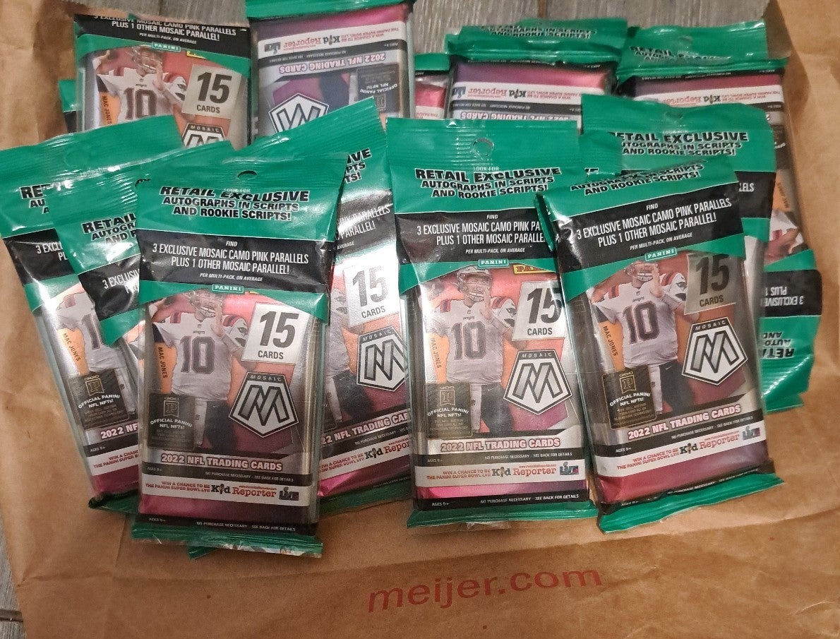 12 sealed 2022 nfl moasic hanger packs!! Brock purdy