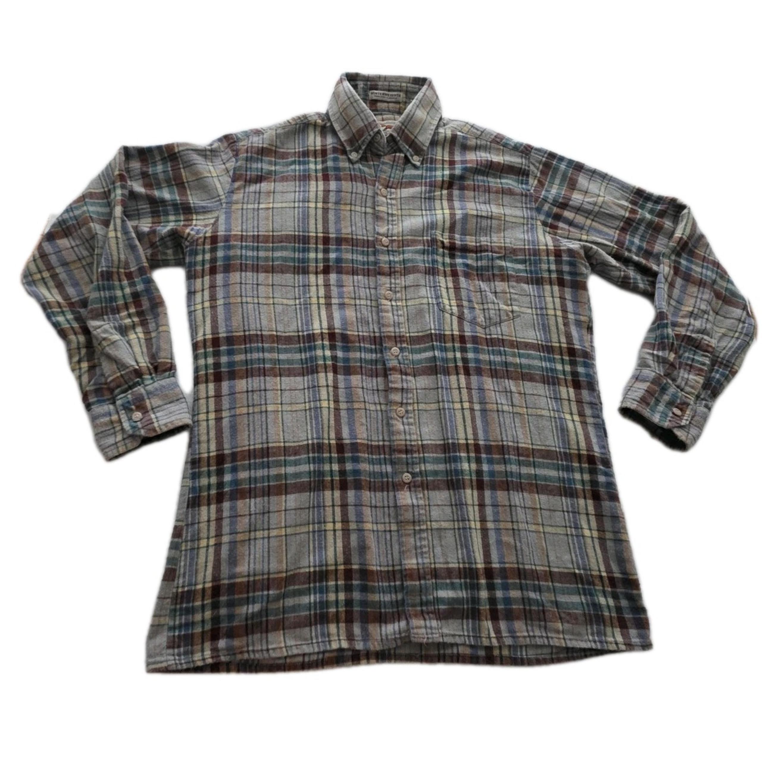 Vtg JC Penney The Fox Collection Mens Medium Plaid Flannel Cabin Winter