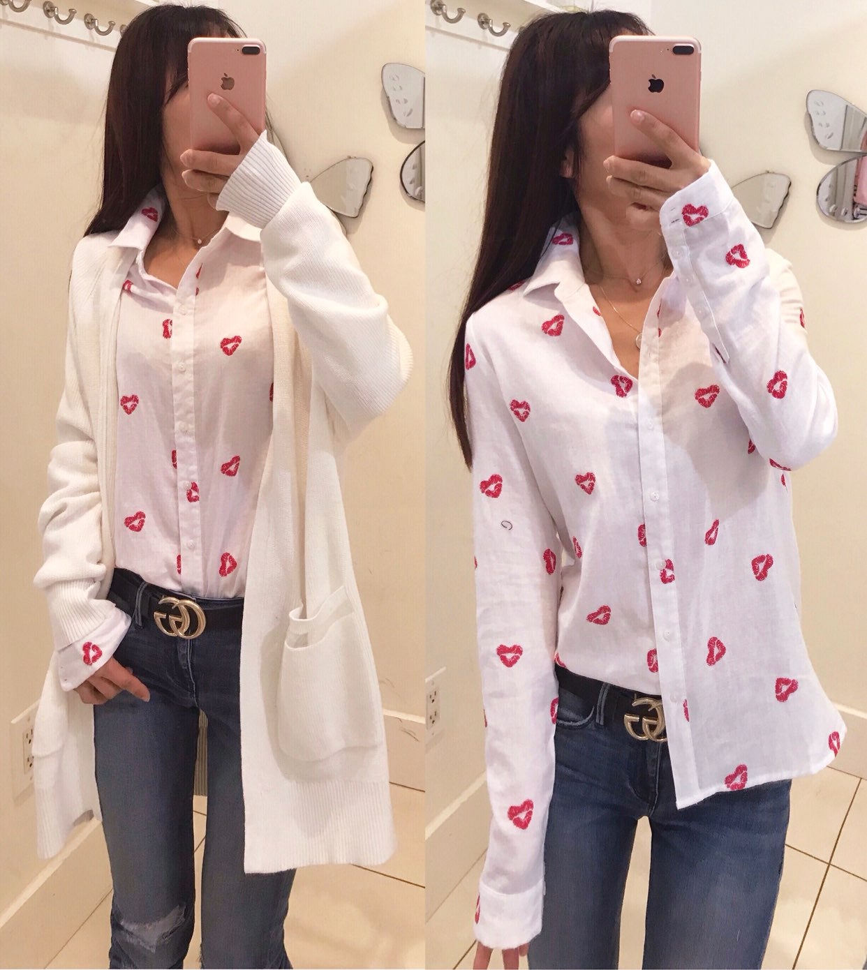 Nwt Zoe karssen lips white shirt