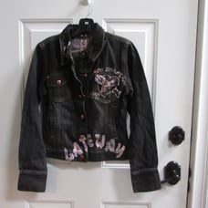 Vtg YD JAPAN Black DENIM jacket Sz M