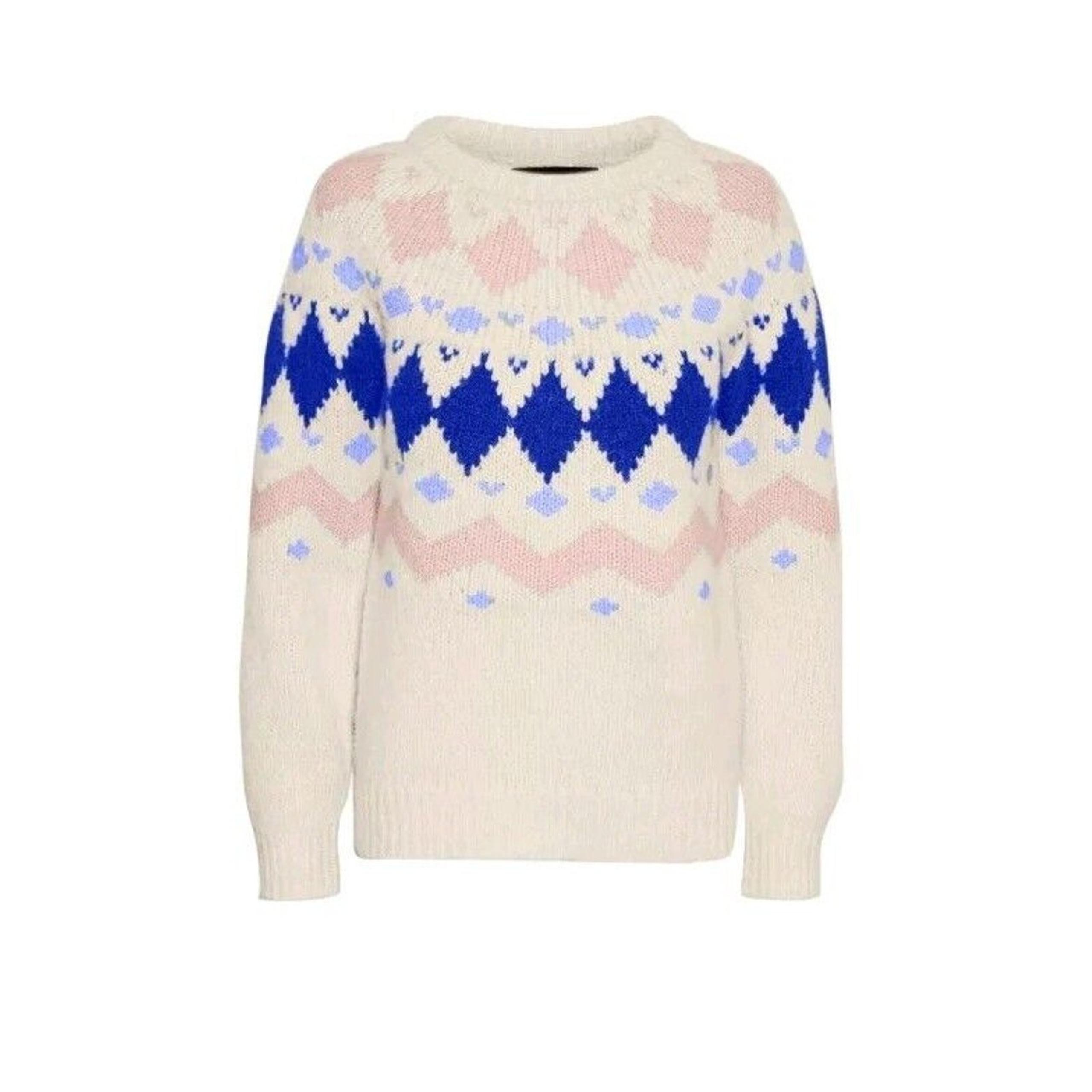 Nordstrom Vero Moda Womens Knit Sweater Sz Small Nordic Style White Blue NWT