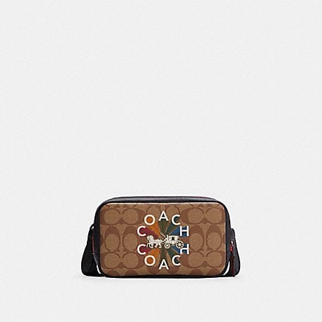 CARRIER PHONE CROSSBODY IN SIGNATURE CANVAS WITH COACH RADIAL RAINBOW c6760