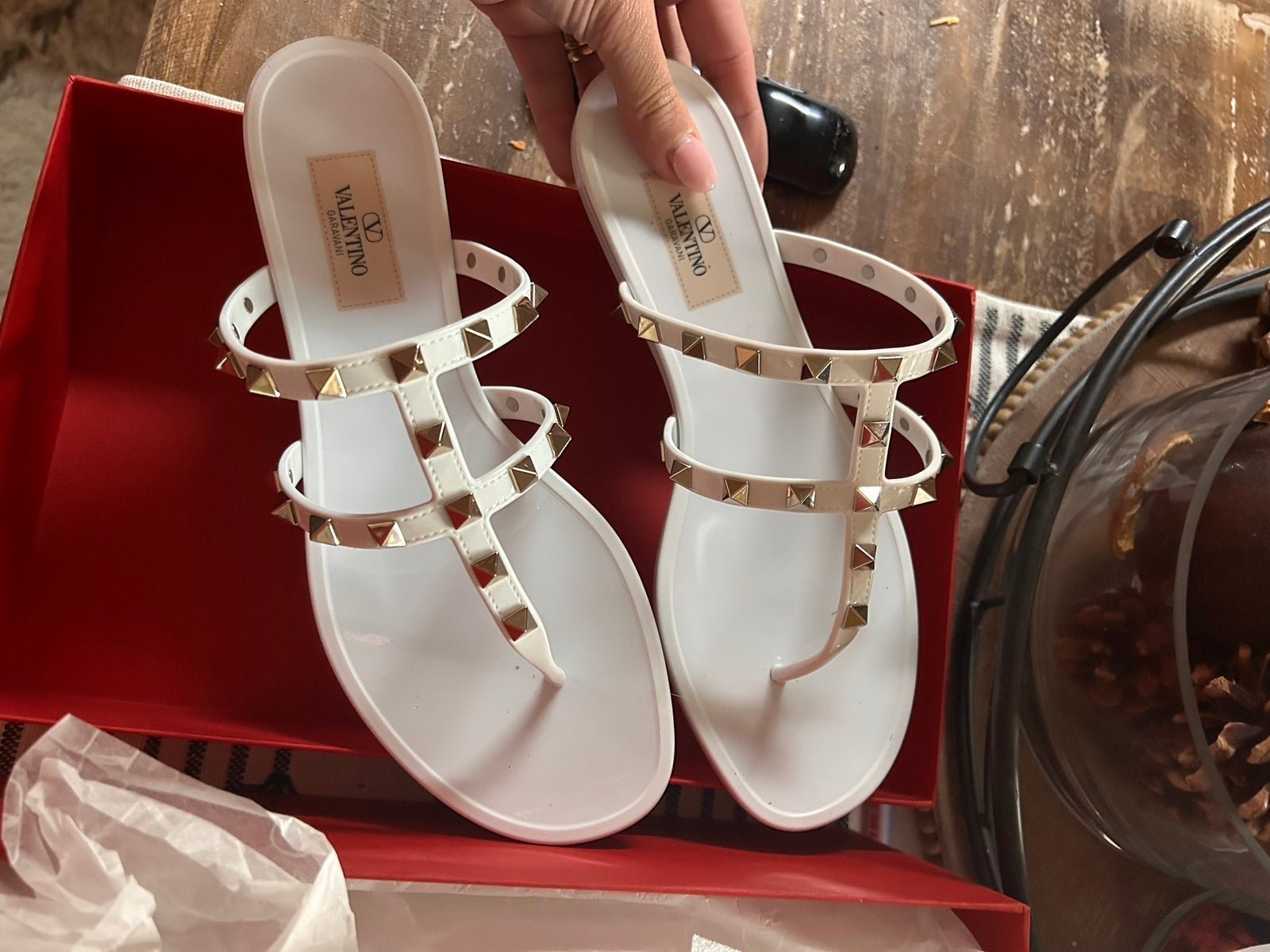 Valentino Rockstud Jelly Sandal