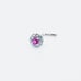 Solid 14kt gold white gold Nose Piercing cute CZ pink gem and crystals 20g NW