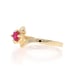 Yellow Gold Ruby & Diamond Bypass Ring - 14k Oval .14ctw LX3453