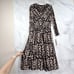 NWT Maggy London Mesh Printed High Neck Long Sleeved Fit Flare A-Line Midi Dress