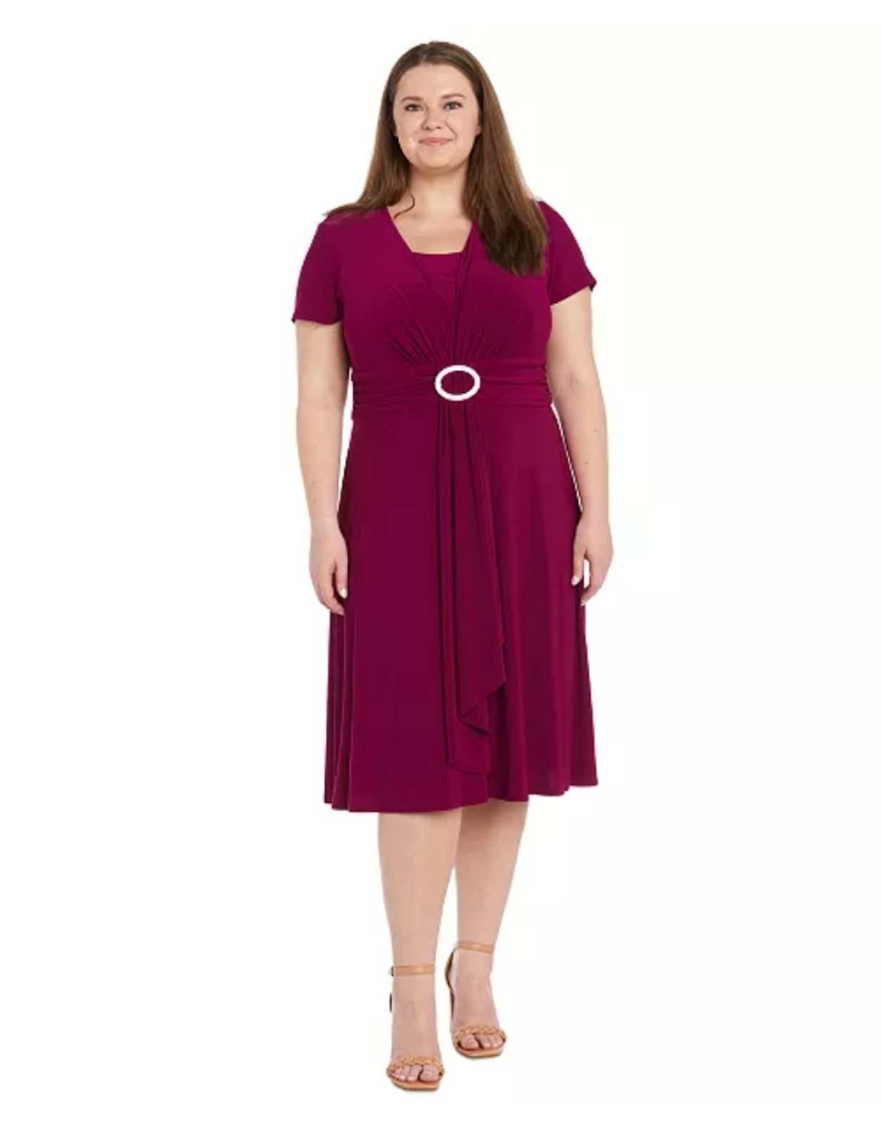 R & M Richards Plus Size Embellished Fit & Flare Dress sz22W 109