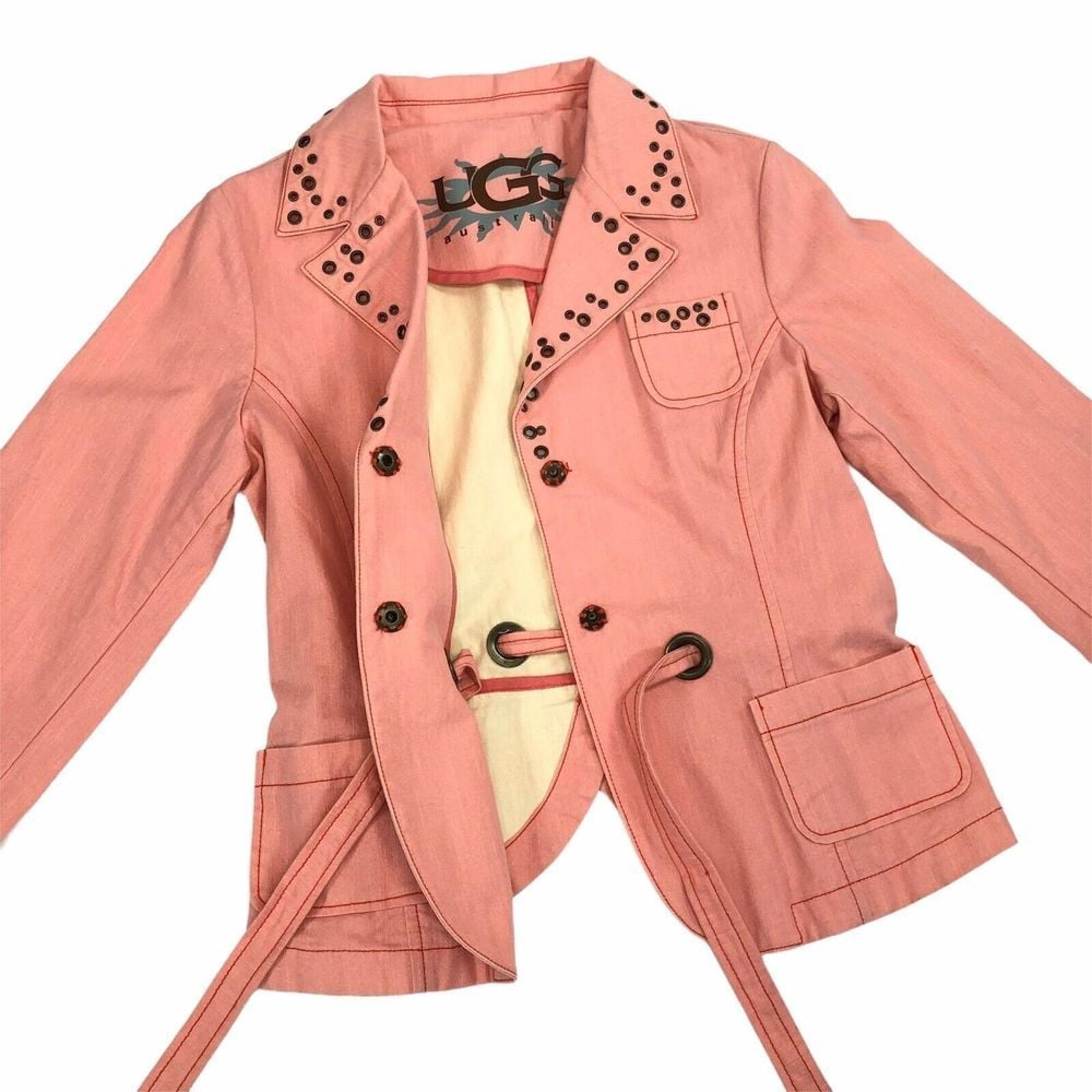 UGG Australia Women's Medium Cotton Spring Jacket Peach Waist Tie