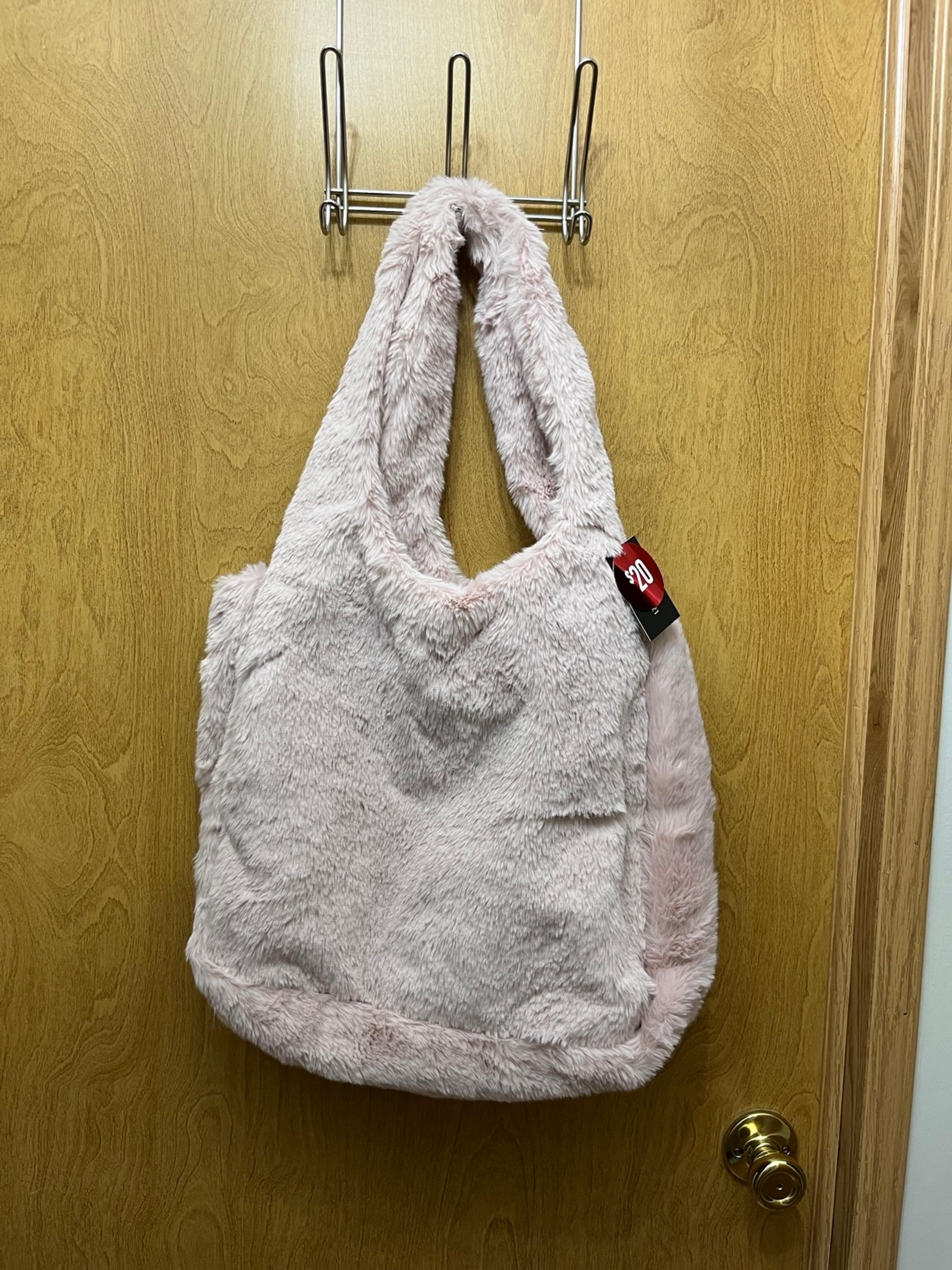 Cozy Pink Faux Fur Tote Bag NWT