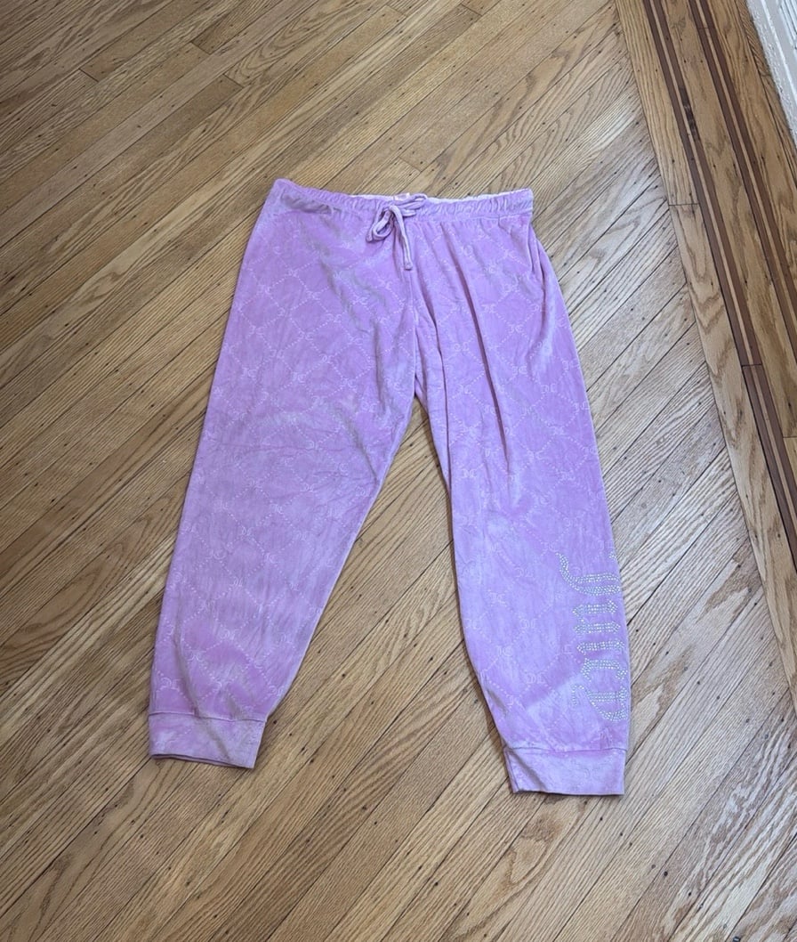 Juicy couture sleepwear pink/purple velour pajama bottoms size xl