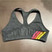 Aviator Nation | WOMEN'S 5 STRIPE SPORTS BRA - CHARCOAL SIZE: MEDIUM