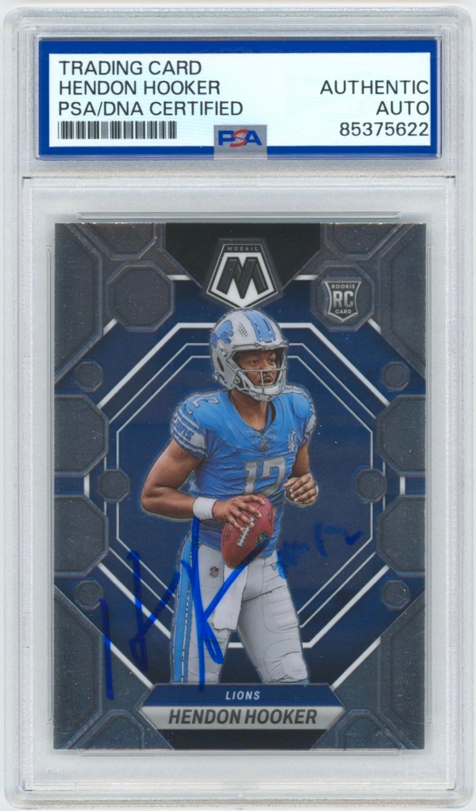 Hendon Hooker 2023 Autographed Mosaic #322 Signed Auto Rookie RC Lions PSA