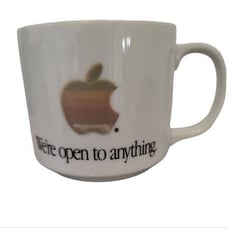 APPLE VINTAGE rare We're Open to Anything coffee mug