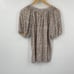 Anthropologie Maeve Leopard Print Linen Top Puff Sleeve Scoopneck Gray Medium