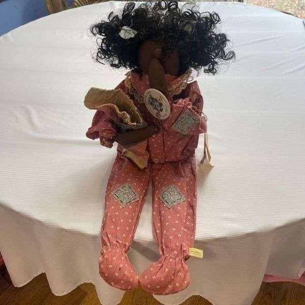 Attic Babies Marty Maschino Rag Black Doll W/Tag