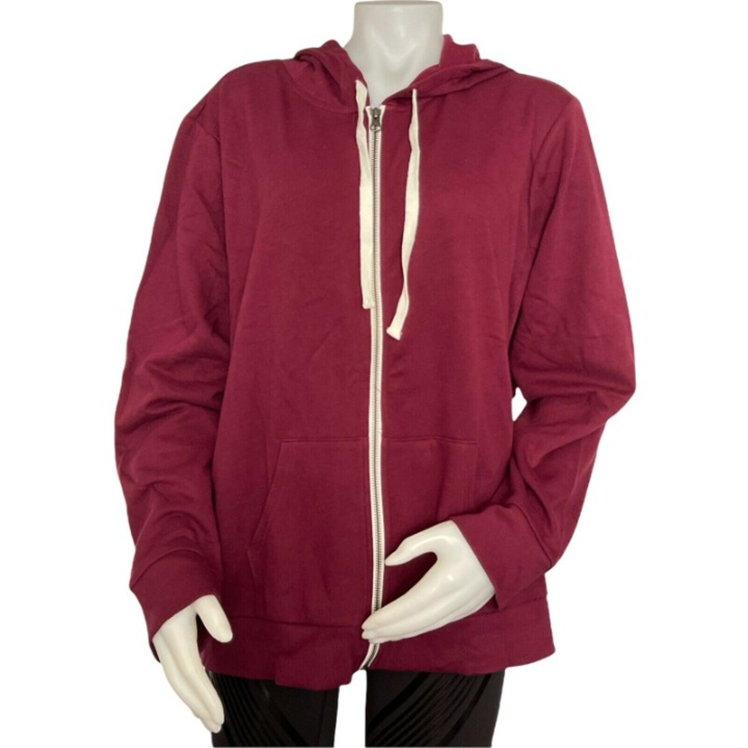 Women’s Hoodie Size 2X Flirtitude Junior’s Long Sleeve Hoodie Deep Ruby Red