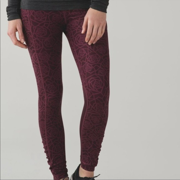 Lululemon high times leggings posey Bordeaux grape size 8