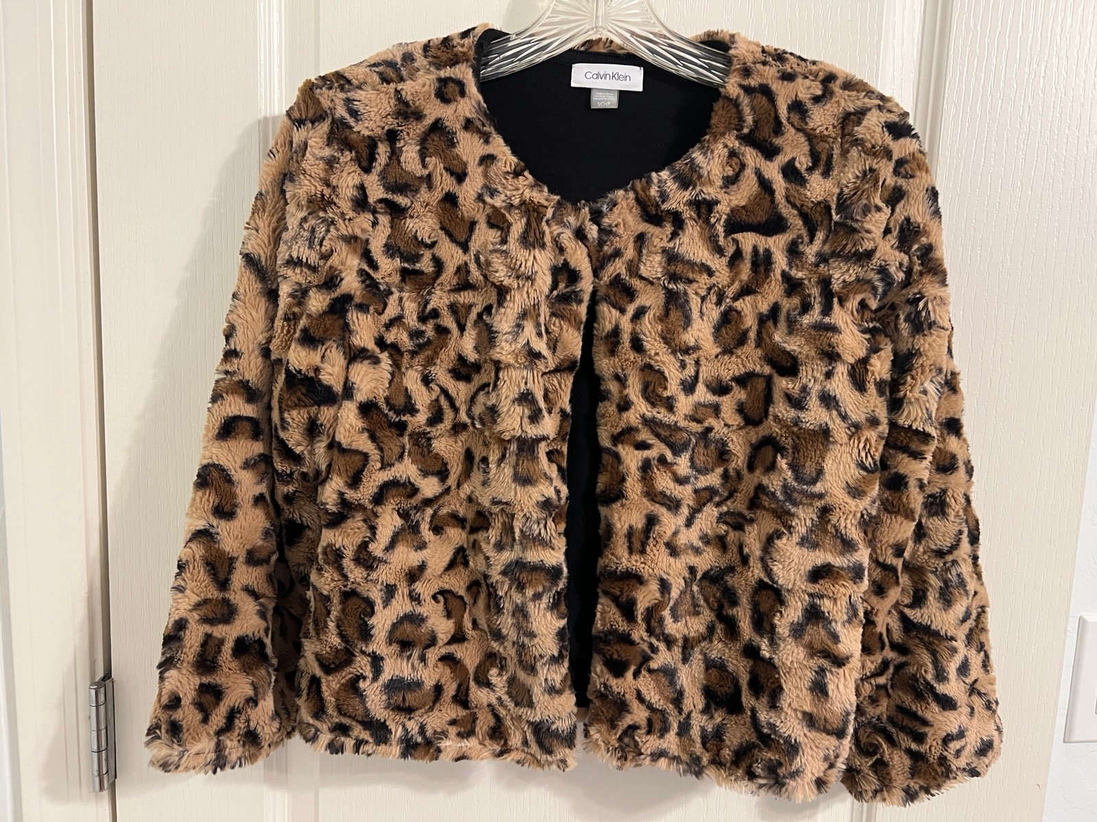 Calvin Klein Womens Faux Fur Shrug