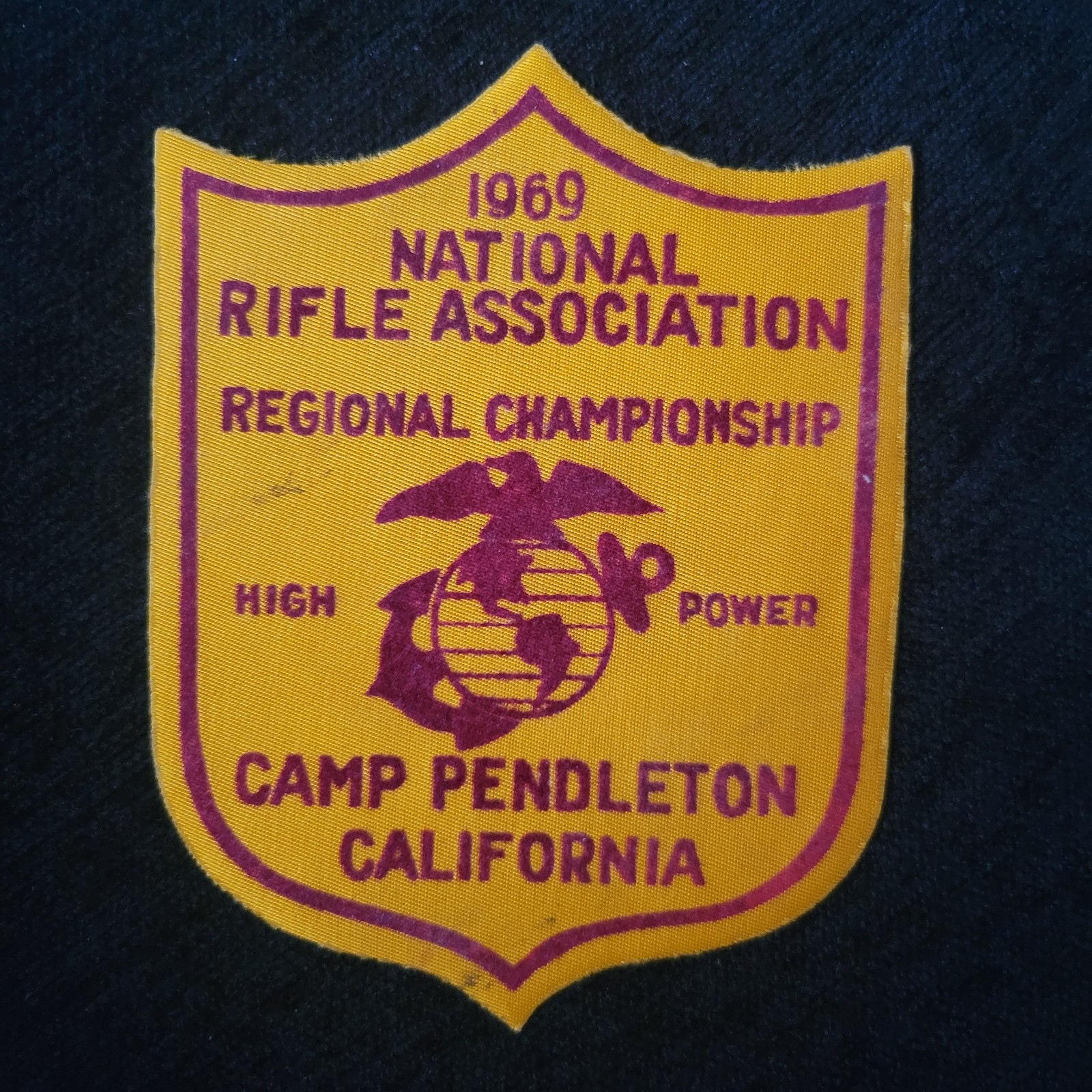 Vintage 1969 NRA HP Regional Championship Camp Pendleton CA Sew On Patch USMC