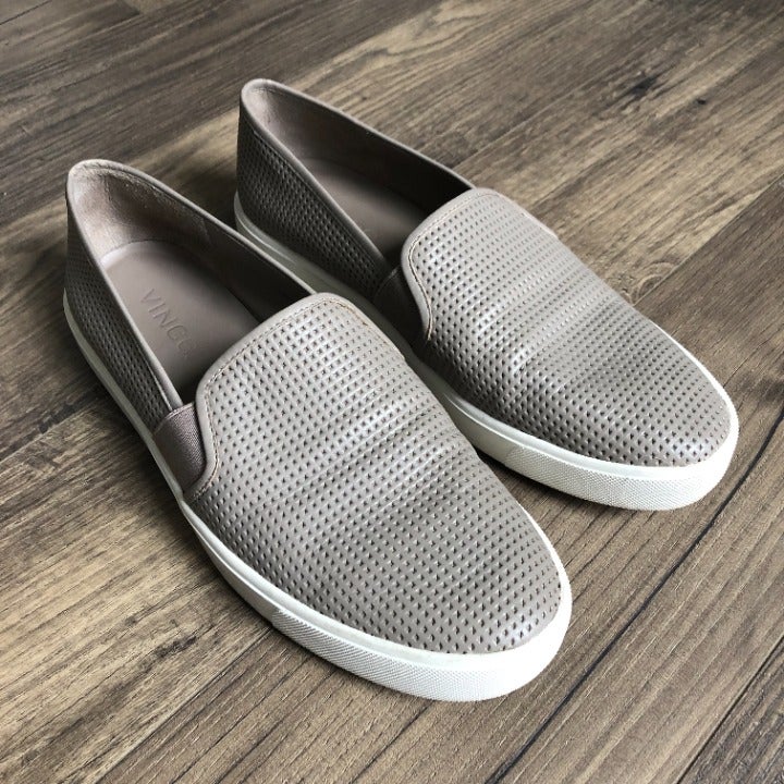 Vince Blair Perforated Leather Slip-On Sneakers 8M