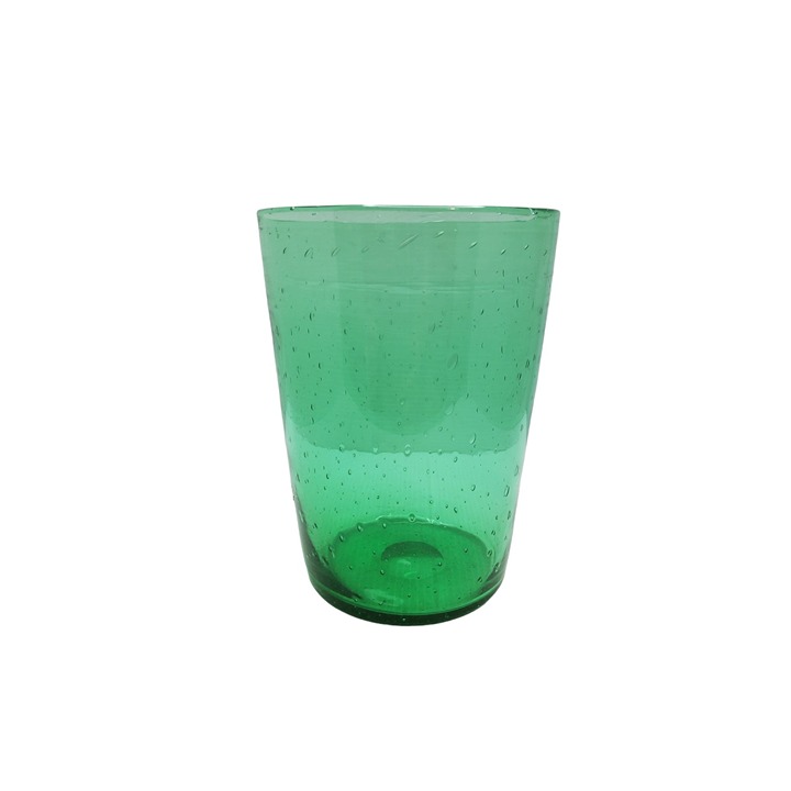 antique mid century pairpoint green glass beaker vase controlled internal bubble