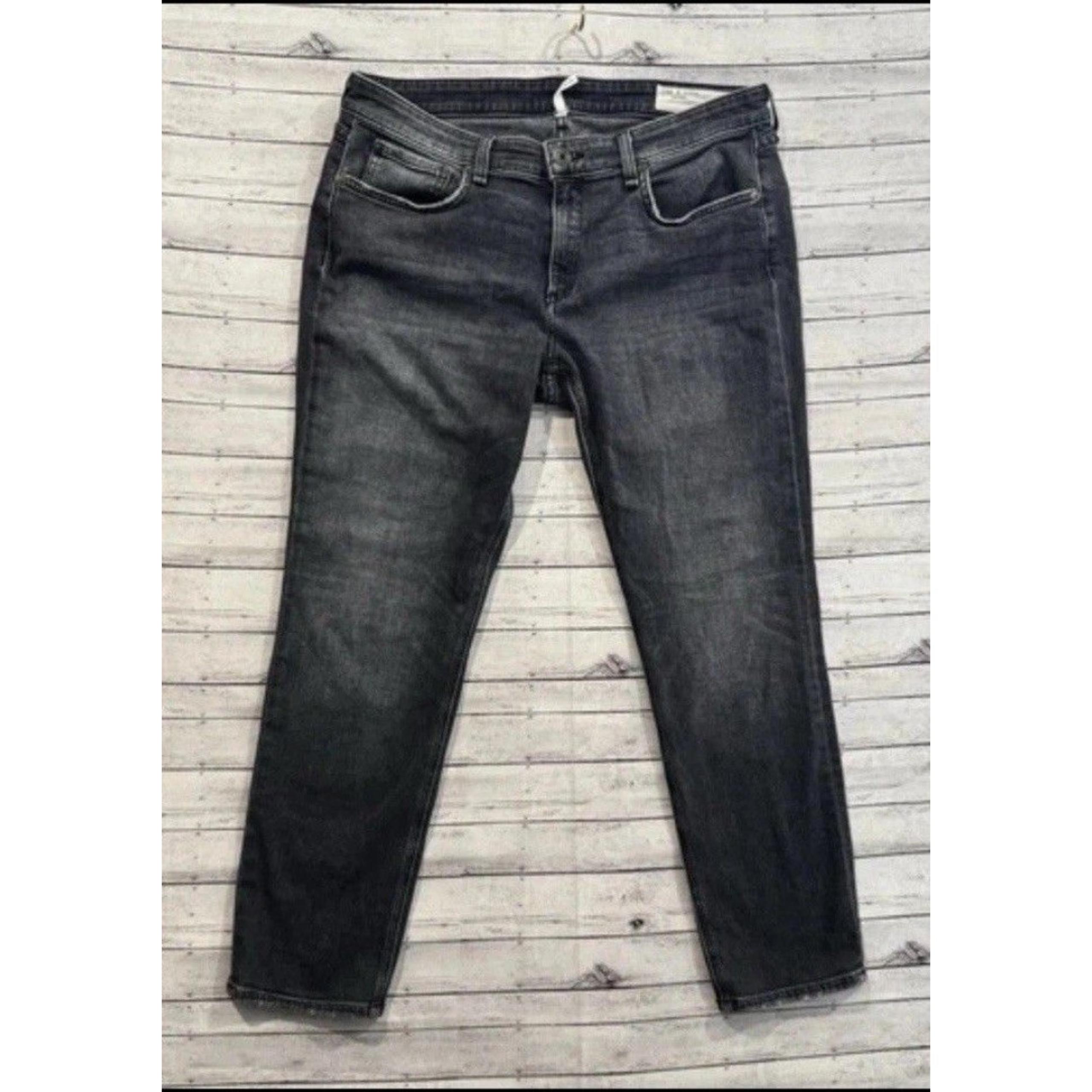 Rag & Bone Womens Dre Denim Jean 28 Black Fade Low Rise Slim Boyfriend Stretch