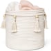 Decorative Cotton Rope Basket Cute Woven Tassel 11 x11