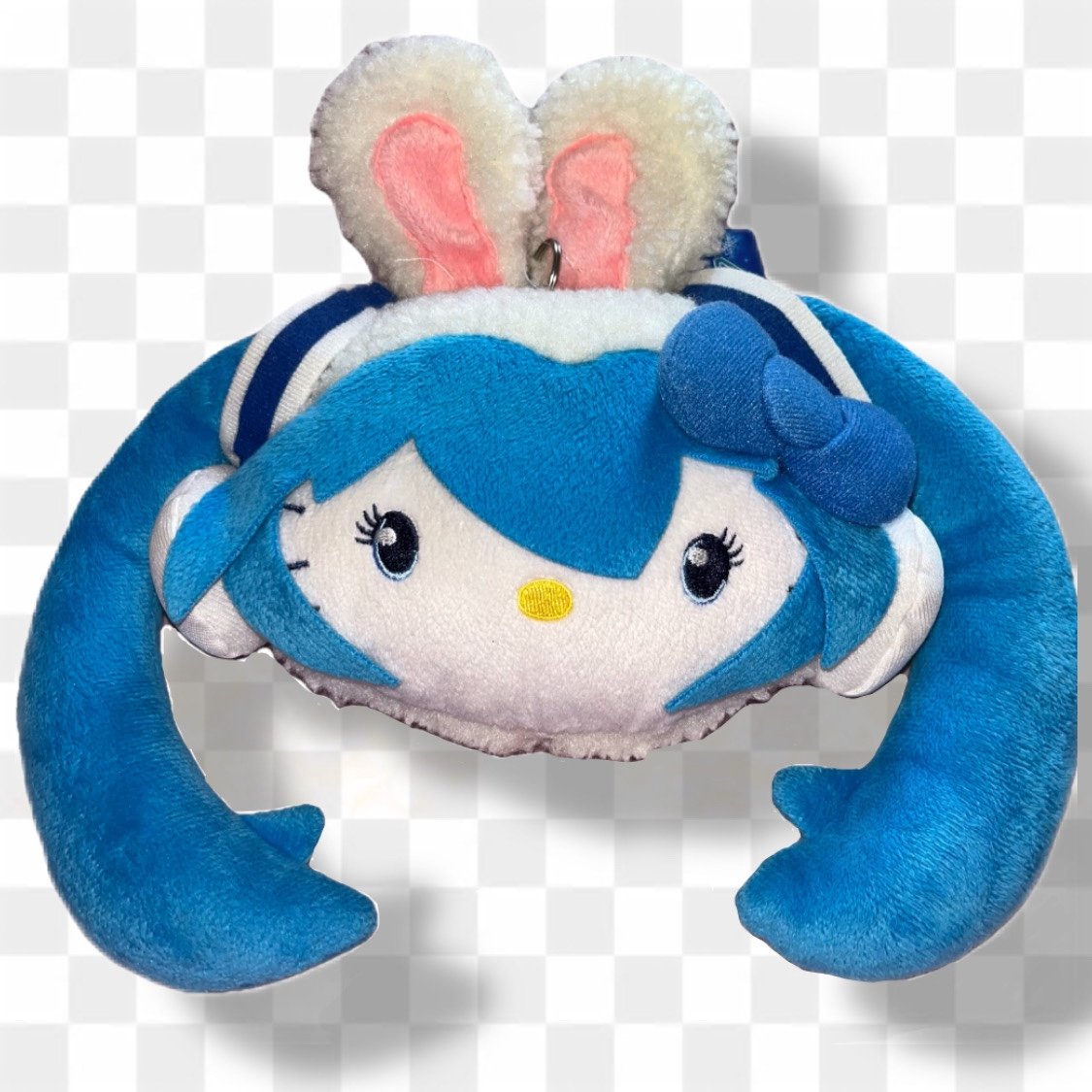 Snow Miku x Hello Kitty hokkaido rabbit plush id holder