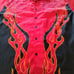 Vintage 90s Button Down Flame Print Short Sleeve Shirt Single Stitch XL Ratrod