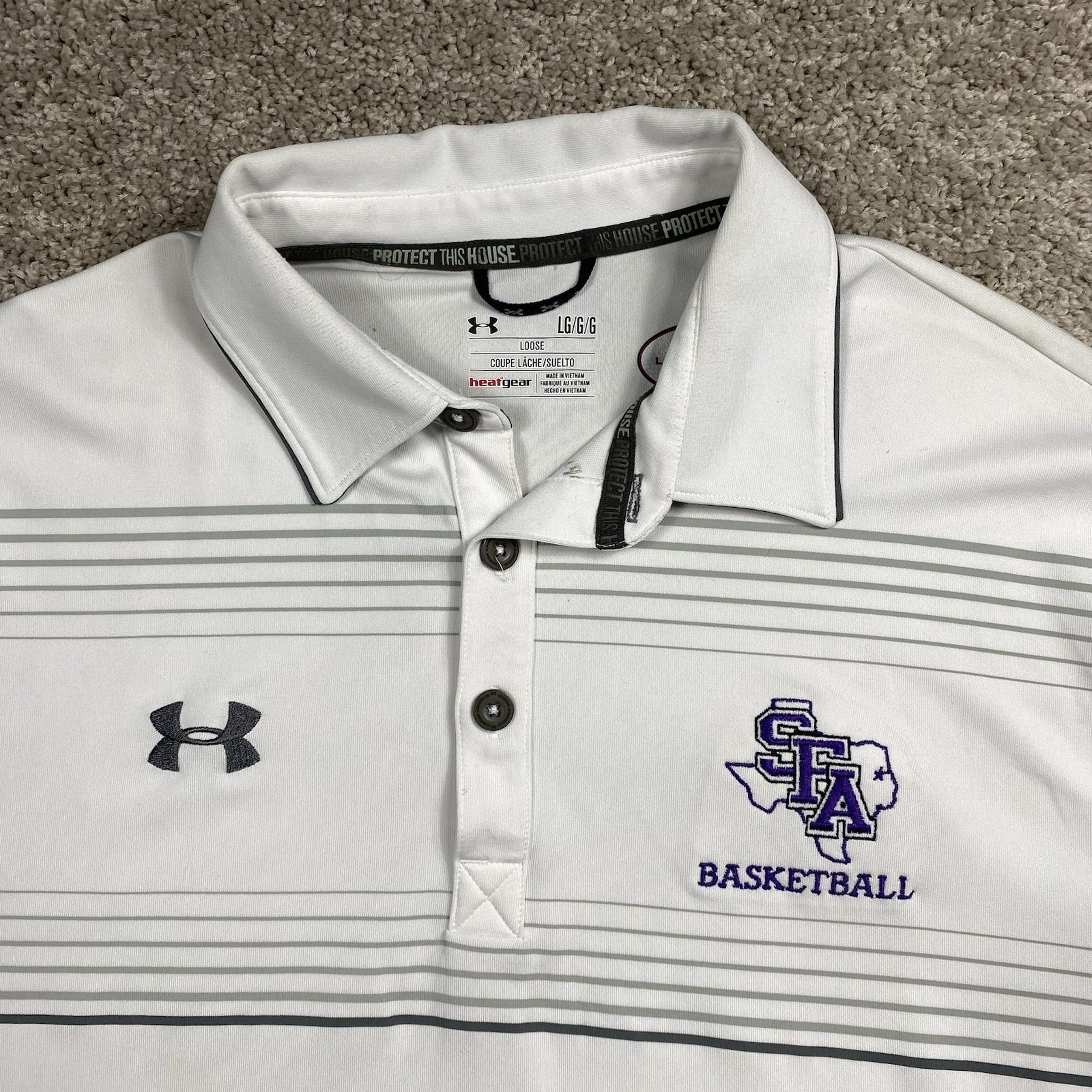 Stephen F Austin SFA Under Armour Basketball Polo Shirt Mens L Large Lumberjacks