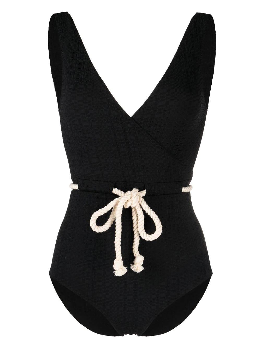 LISA MARIE FERNANDEZ Yasmin Belted Seersucker One-Piece