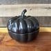 Threshold 32oz Stoneware Black Pumpkin Candy Dish Serving Bowl With Lid