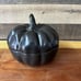 Threshold 32oz Stoneware Black Pumpkin Candy Dish Serving Bowl With Lid