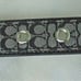 NEW COACH LEATHER BLACK GRAY JACQUARD SIGNATURE C DOG PET COLLAR 4003 SIZE XL