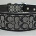 NEW COACH LEATHER BLACK GRAY JACQUARD SIGNATURE C DOG PET COLLAR 4003 SIZE XL