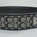 NEW COACH LEATHER BLACK GRAY JACQUARD SIGNATURE C DOG PET COLLAR 4003 SIZE XL