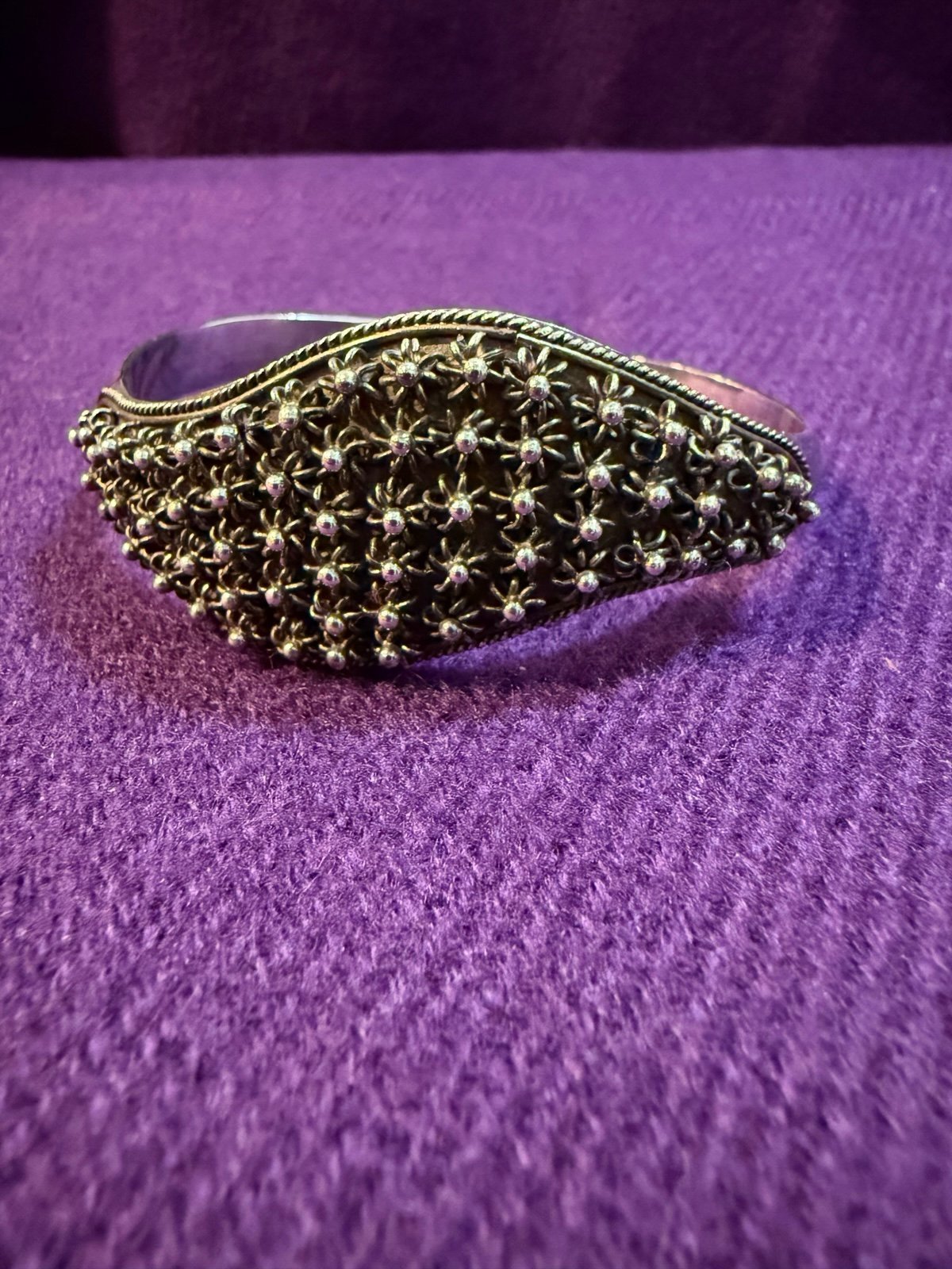 Vintage Antique 925 Sterling Silver Bali Sun Cuff