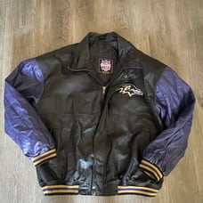 Baltimore Ravens padded zip up Leather Jacket