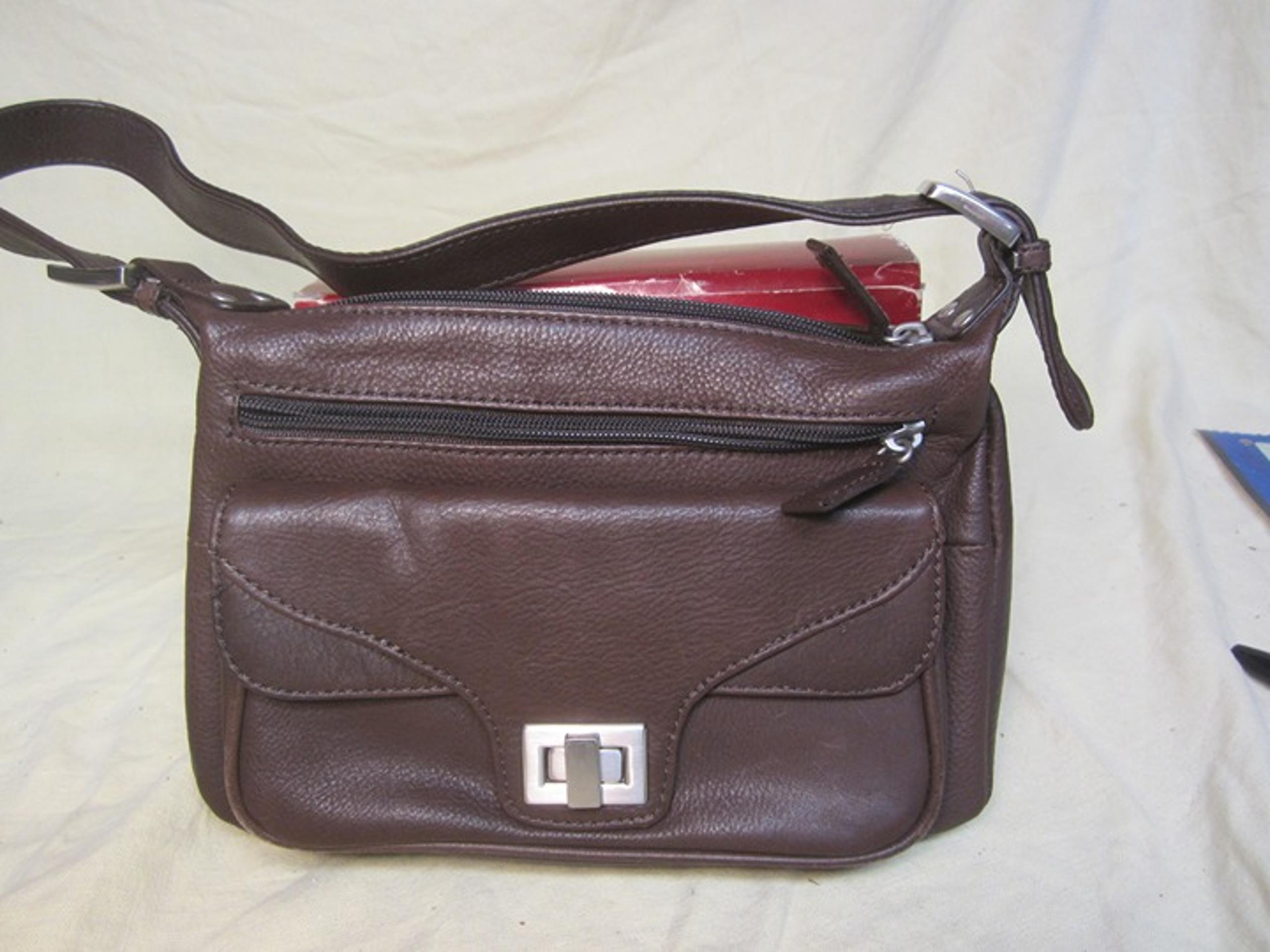 VTG COLDWATER CREEK BROWN LEATHER SHOULDER BAG