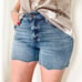 Judy Blue Medium Wash Paisley Bandana Printed Shorts (2XL/18w-20w)