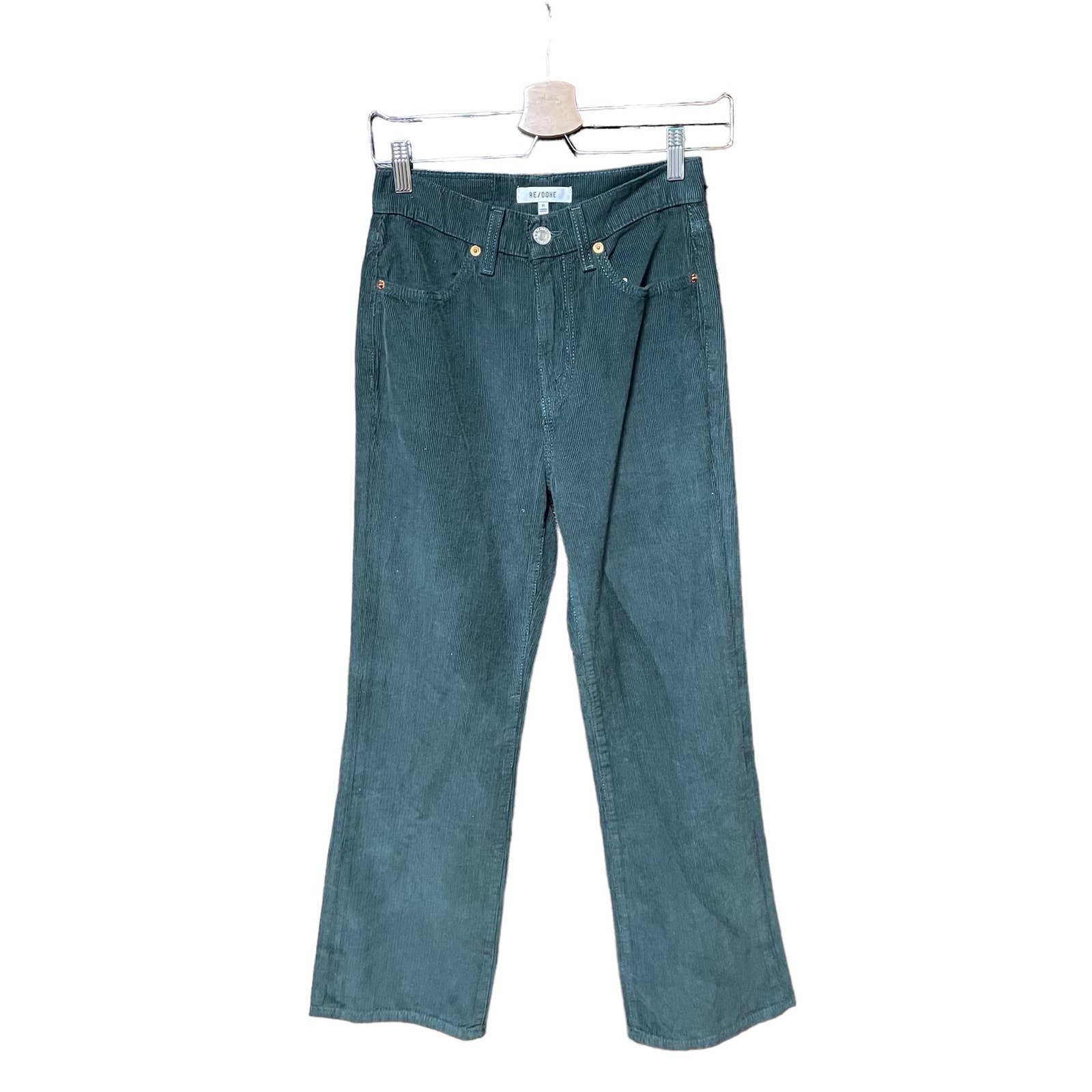 RE/DONE 70s Loose Flare Green Corduroy Jeans Size 25