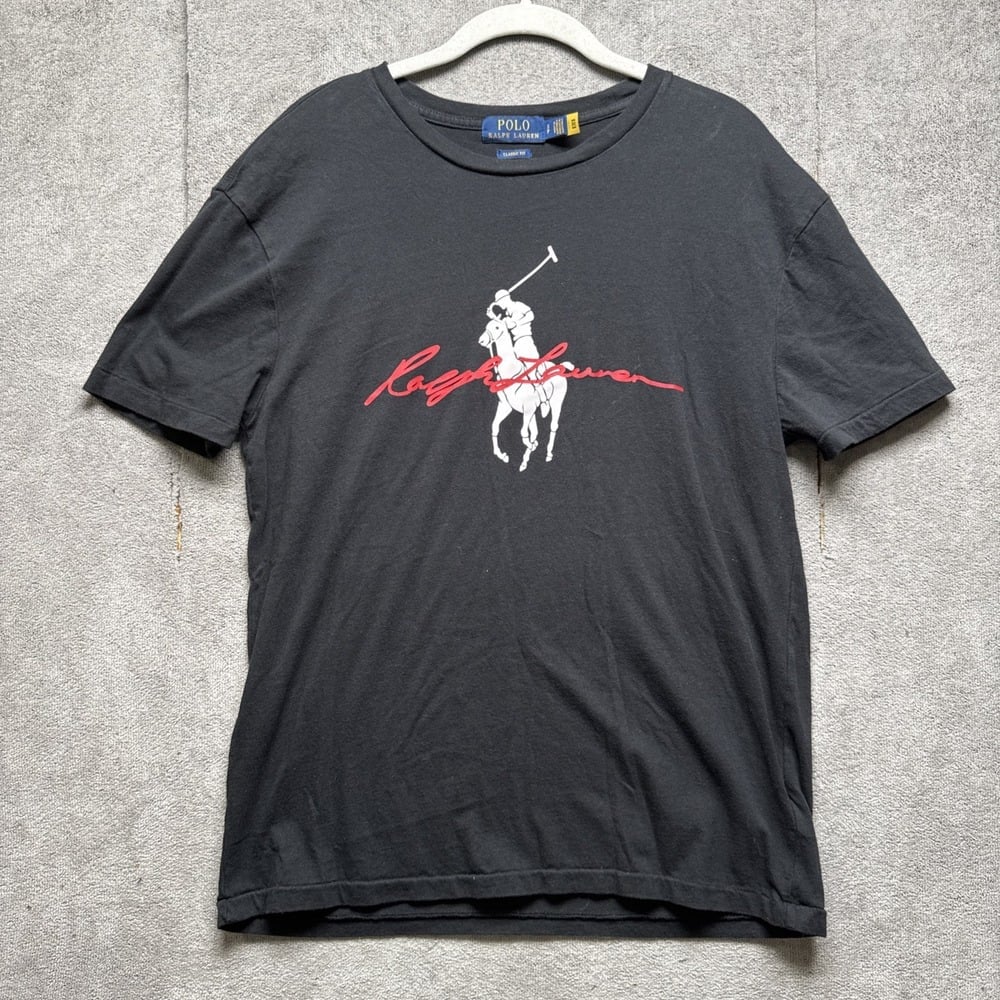 Polo Ralph Lauren Classic Fit Big Pony Logo Jersey T-Shirt Small Black